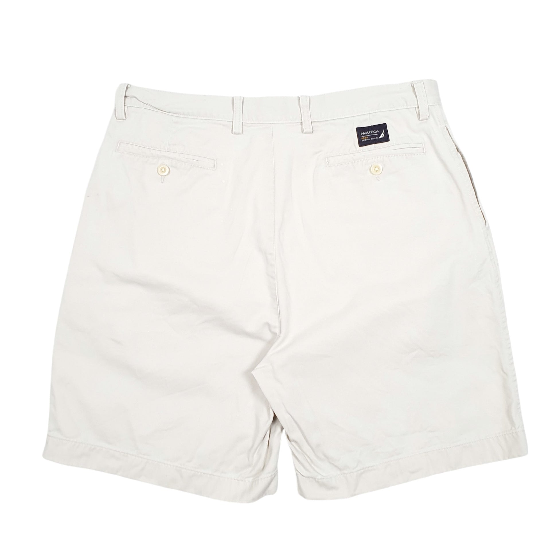 Mens Beige Nautica Rigger Double Pleated Chino Shorts