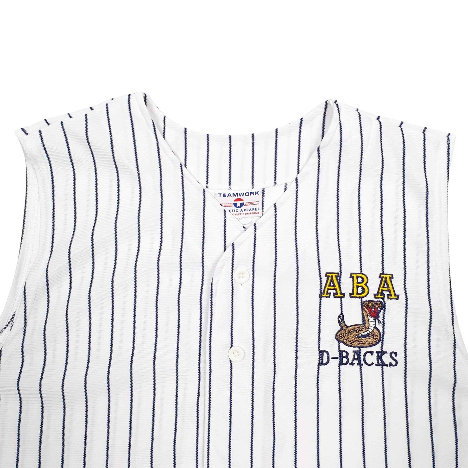 Mens White Teamwork MLB Baseball Jersey ABA D-Backs Short Sleeve T Shirt