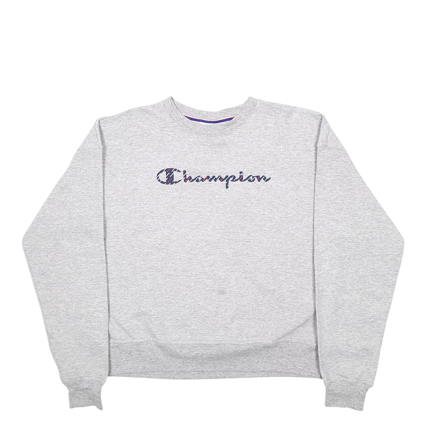 Womens Grey Champion Spellout Crewneck Jumper