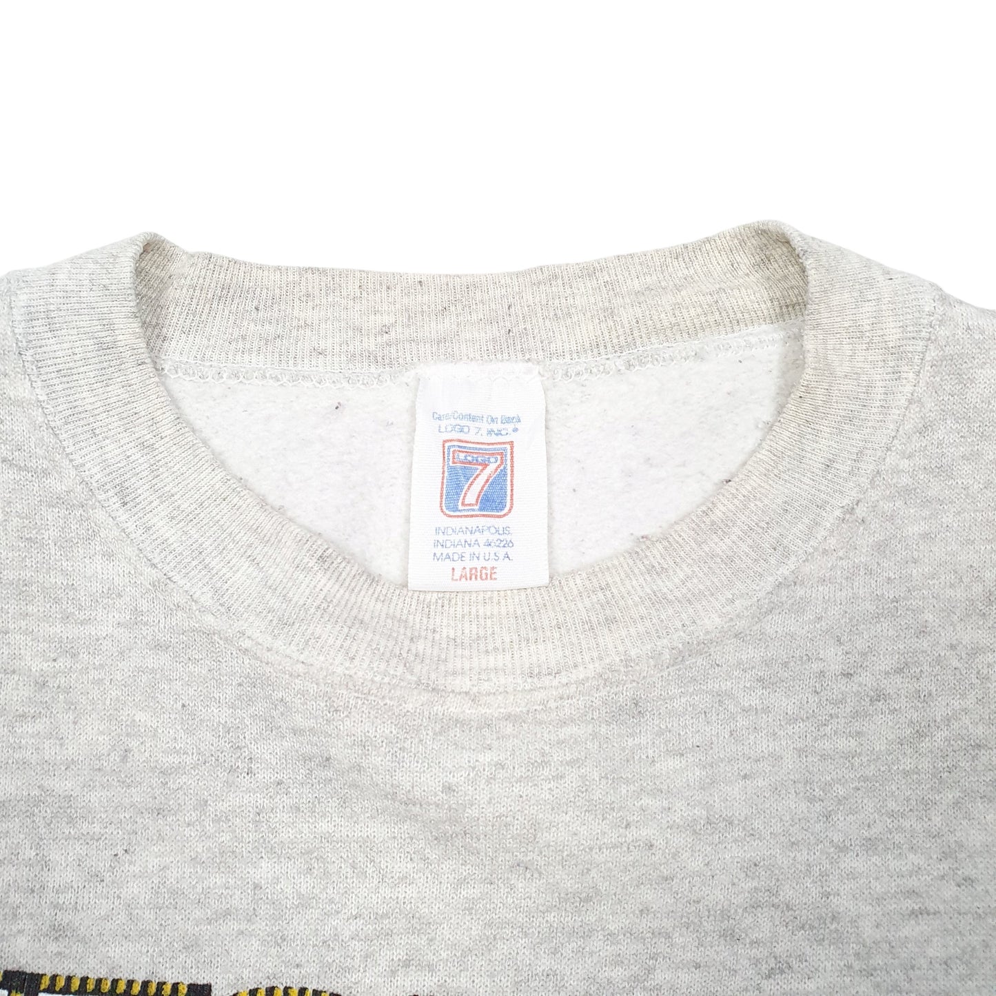 Mens Grey Logo 7 Vintage Pittsburgh Penguins Hockey NHL 90s Made In USA Crewneck Jumper