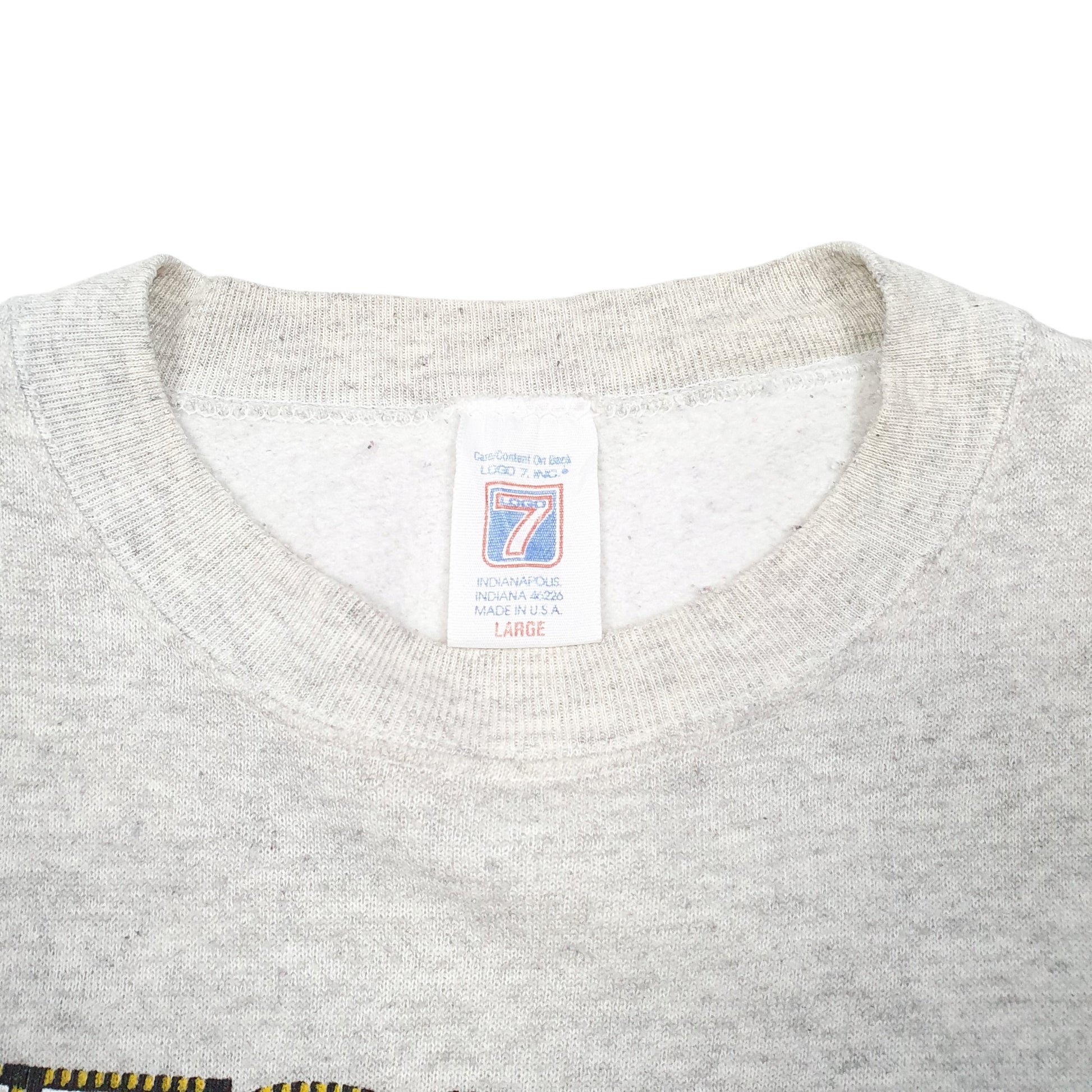 Mens Grey Logo 7 Vintage Pittsburgh Penguins Hockey NHL 90s Made In USA Crewneck Jumper