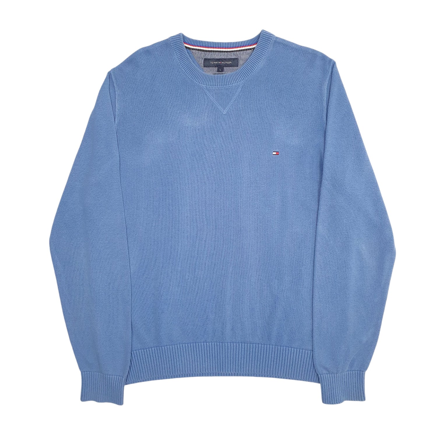 Mens Blue Tommy Hilfiger Knit V Neck Jumper