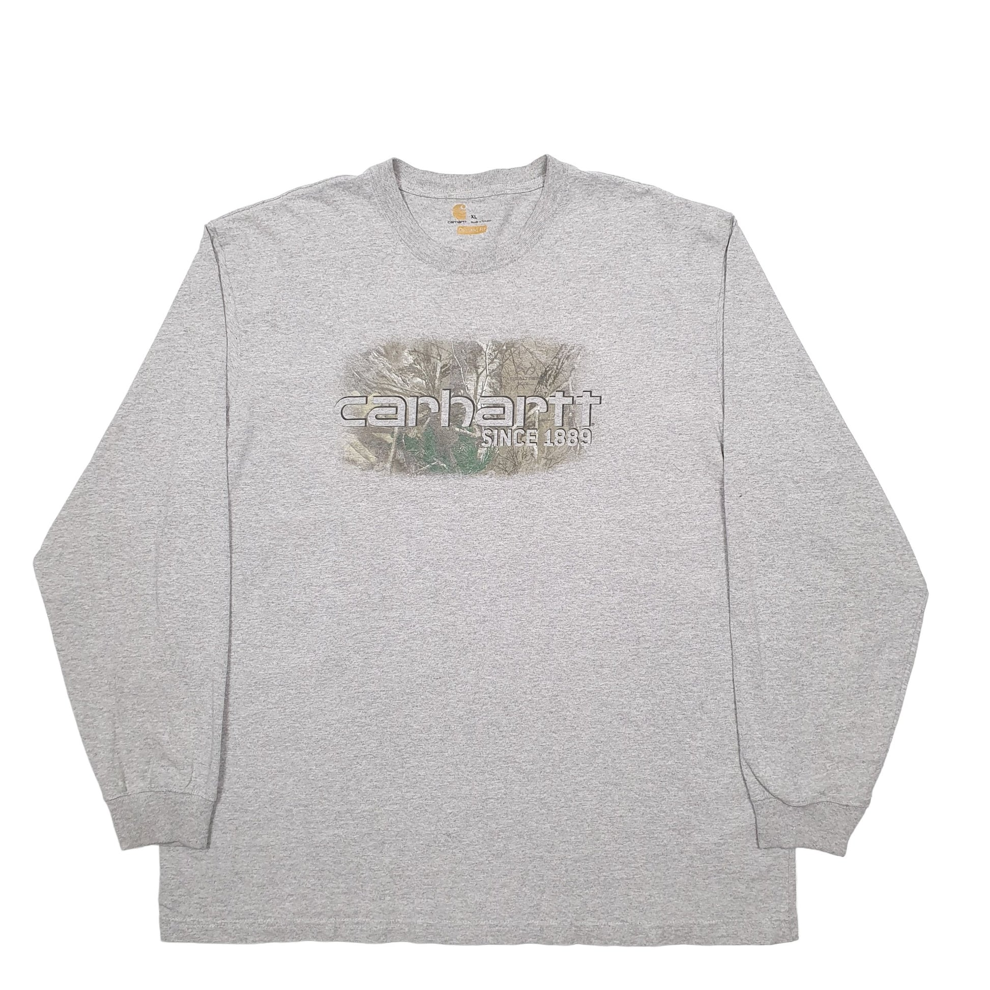 Mens Grey Carhartt  Long Sleeve T Shirt