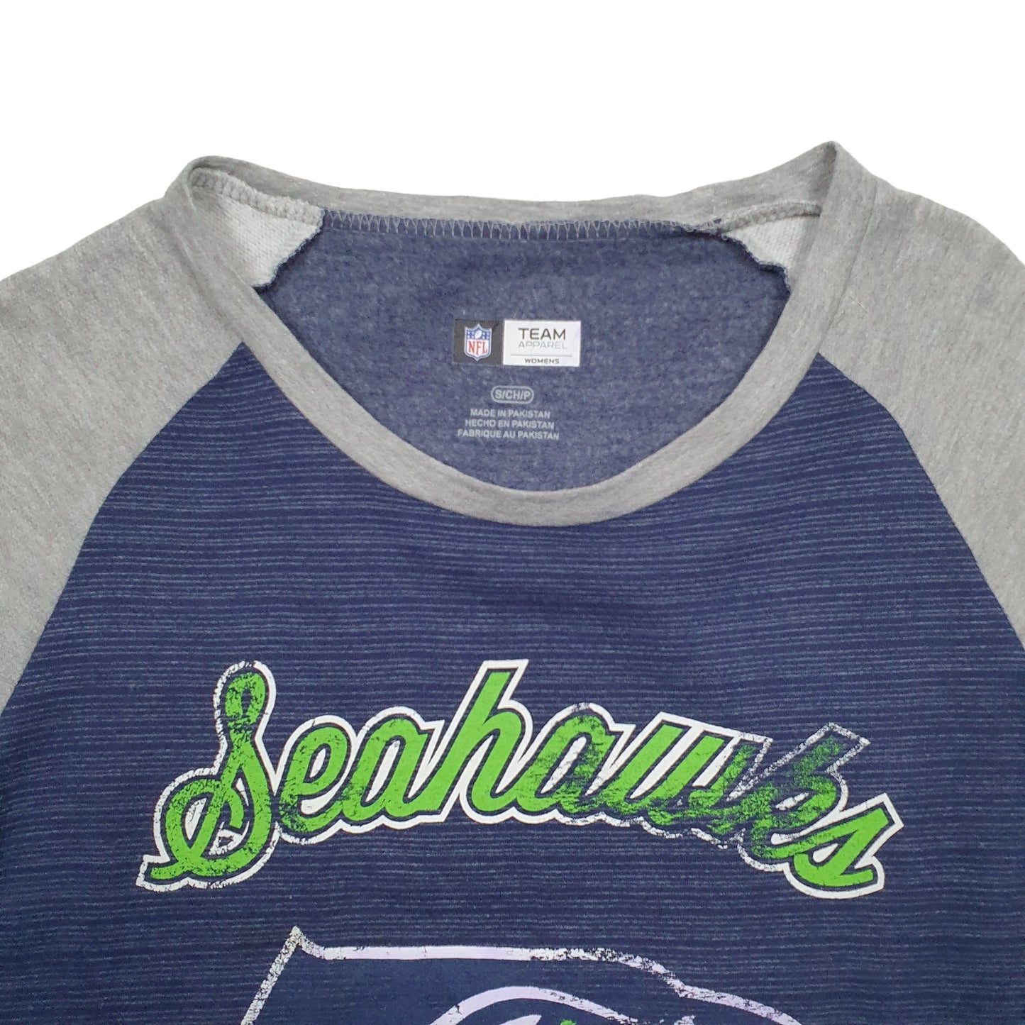 Womens Blue NFL Seahawks Football Long Sleeve T Shirt
