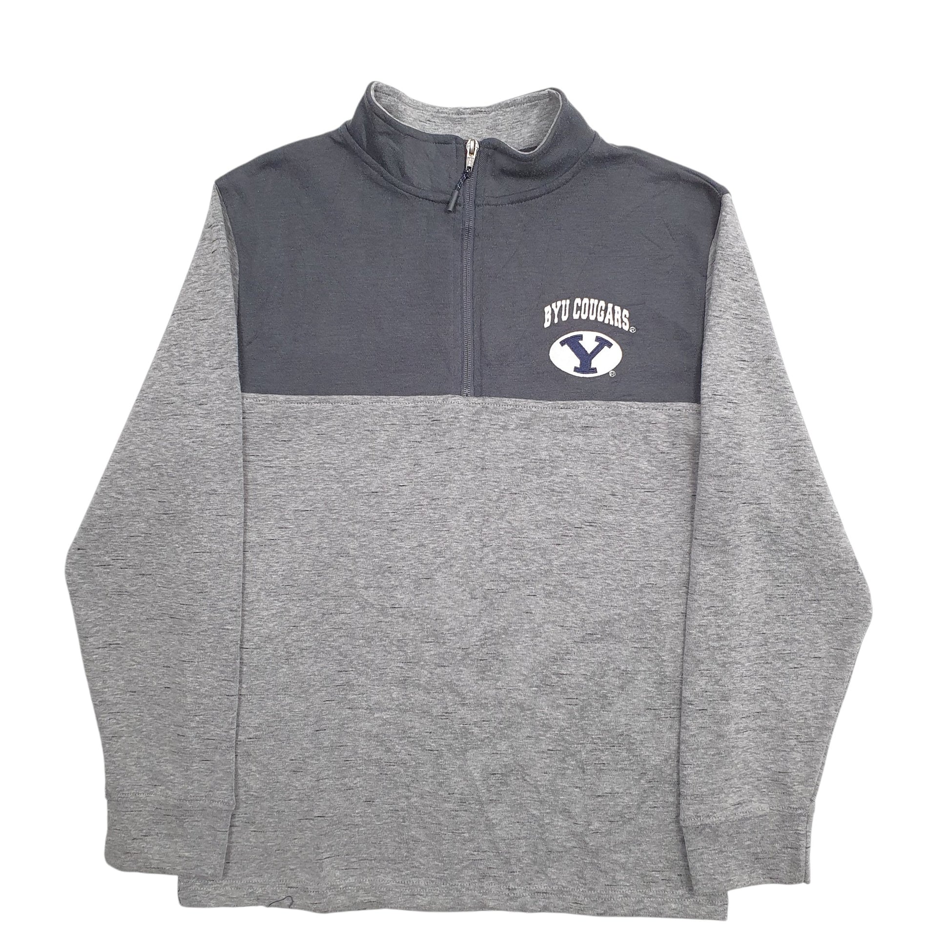 Mens Grey Champion BYU Cougars Quarter Zip Jumper