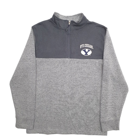 Mens Grey Champion BYU Cougars Quarter Zip Jumper