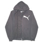 Mens Black Puma Hoodie Spellout Full Zip Jumper