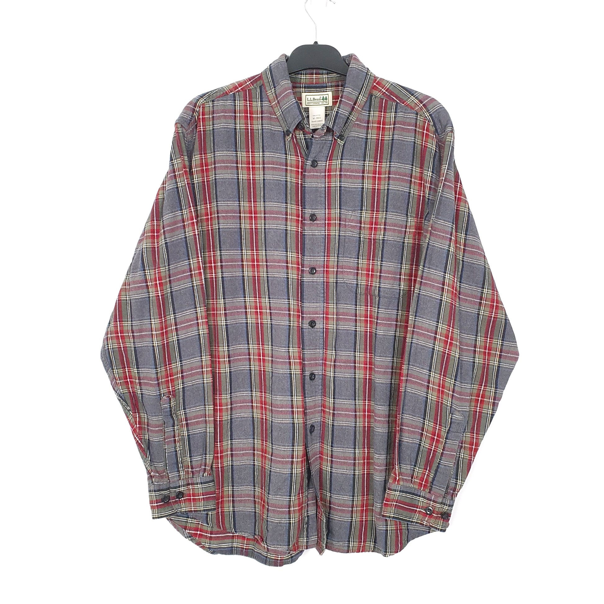 Mens Red L.L.Bean Flannel Overshirt Long Sleeve Shirt
