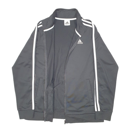 Womens Black Adidas Track Suit Top Active Full Zip Jumper