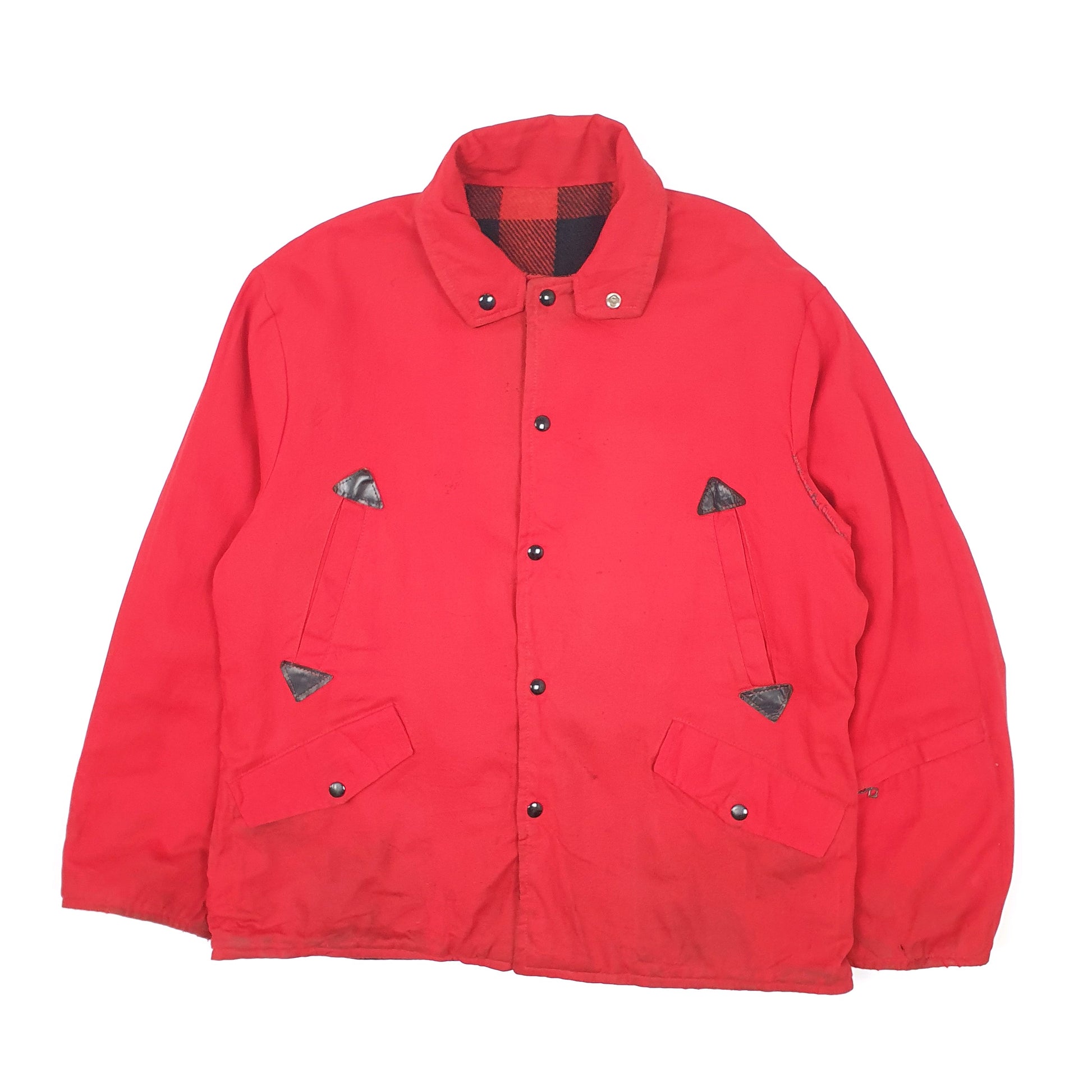 Mens Red Unbranded Vintage 1950s Hunting Plaid Reversible Duck  Coat