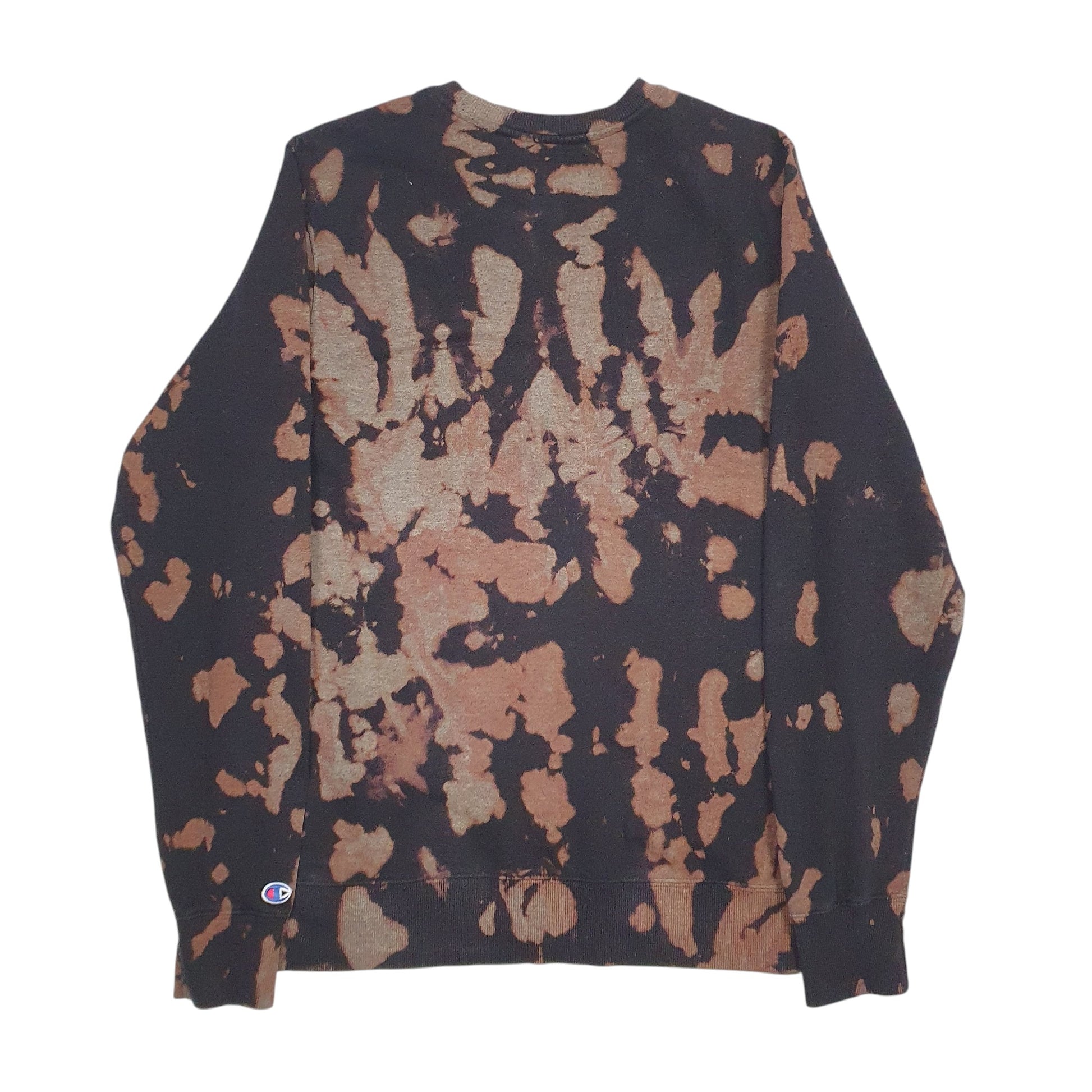 Mens Black Champion Tie Dye Crewneck Jumper