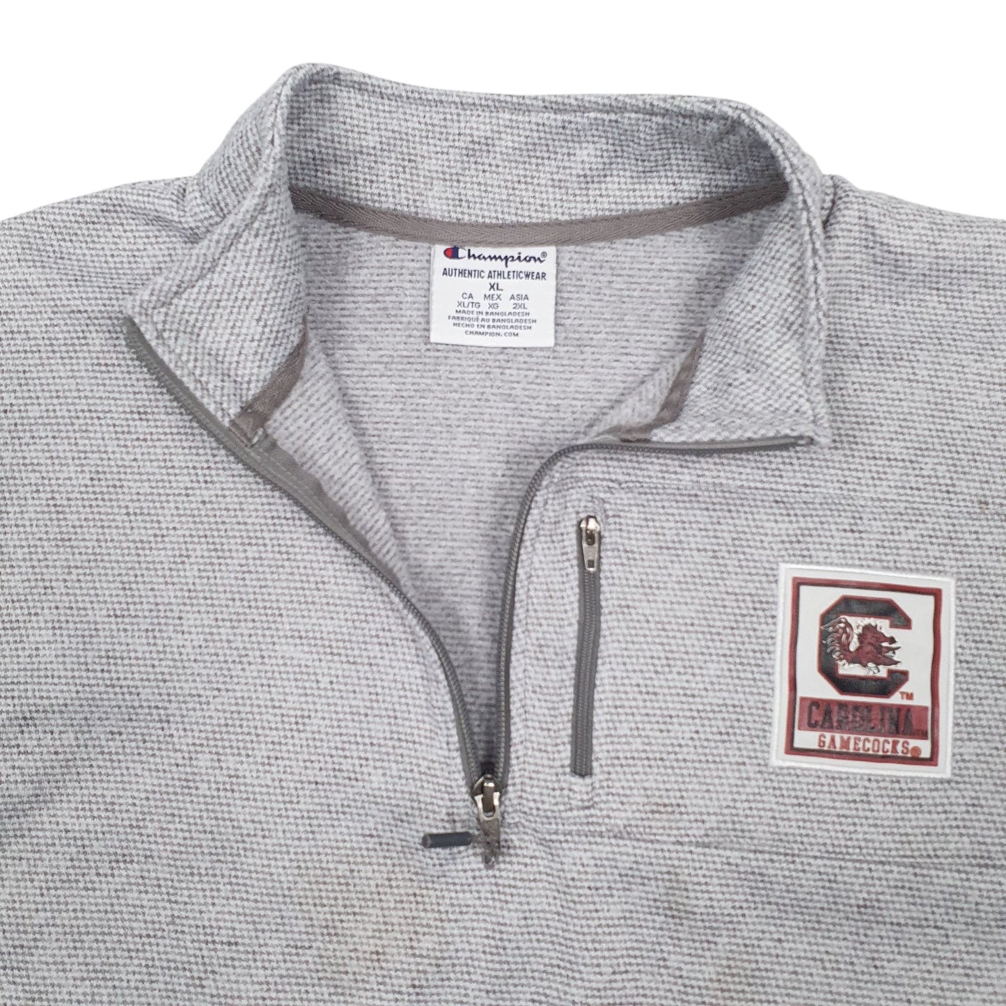 Mens Grey Champion Carolina Gamecocks Quarter Zip Jumper