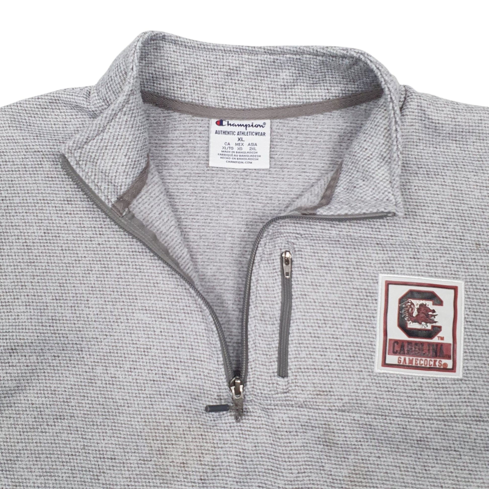 Mens Grey Champion Carolina Gamecocks Quarter Zip Jumper