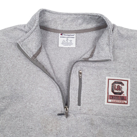 Mens Grey Champion Carolina Gamecocks Quarter Zip Jumper