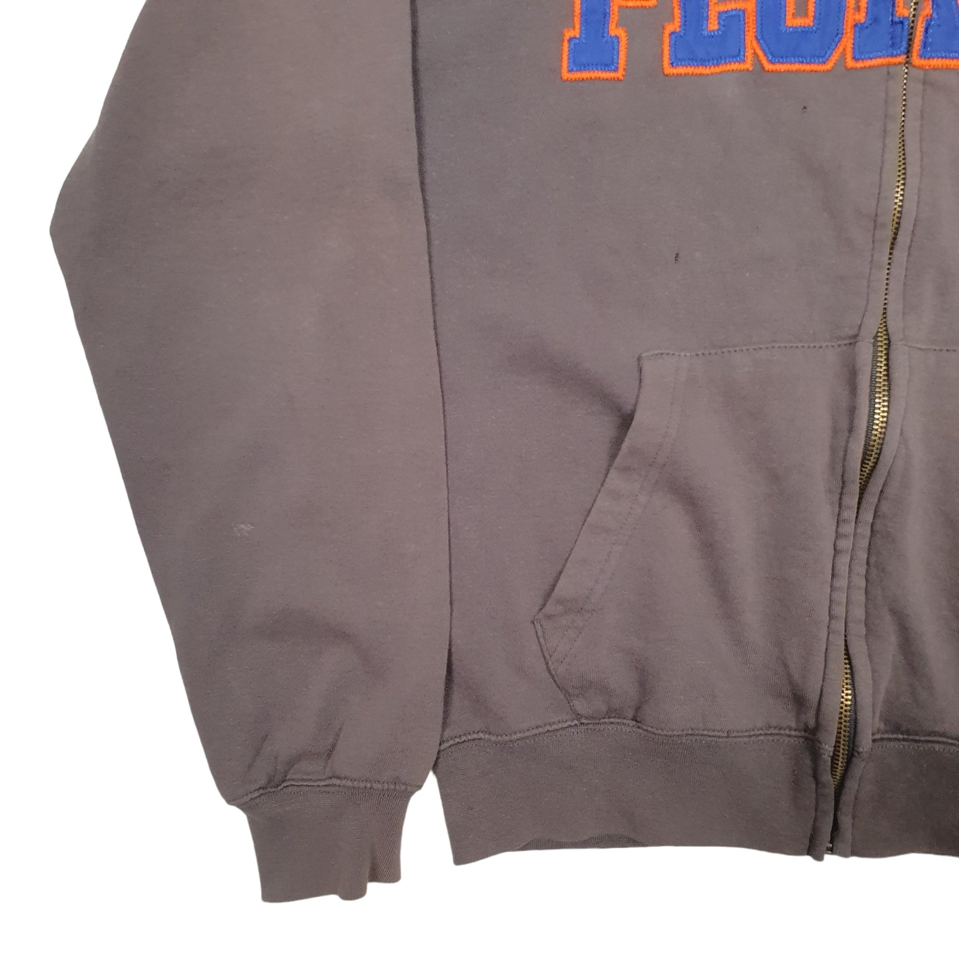 Mens Grey Stadium Florida Spellout Crocodile Sport Full Zip Jumper