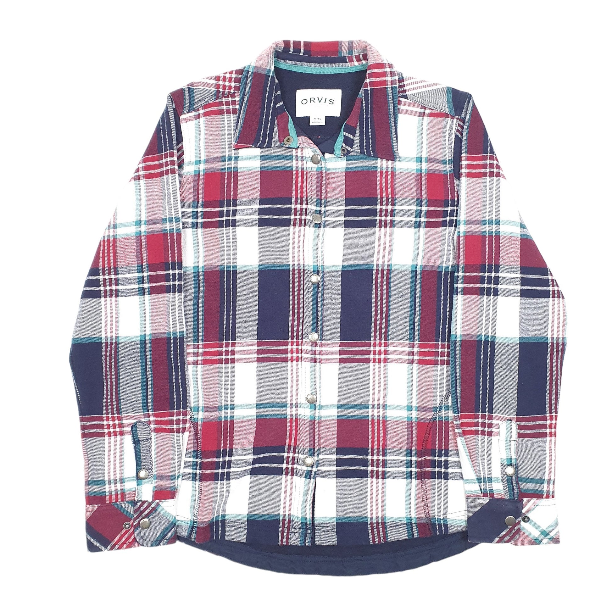 Womens Navy Orvis Fleece Overshirt Shacket Long Sleeve Shirt