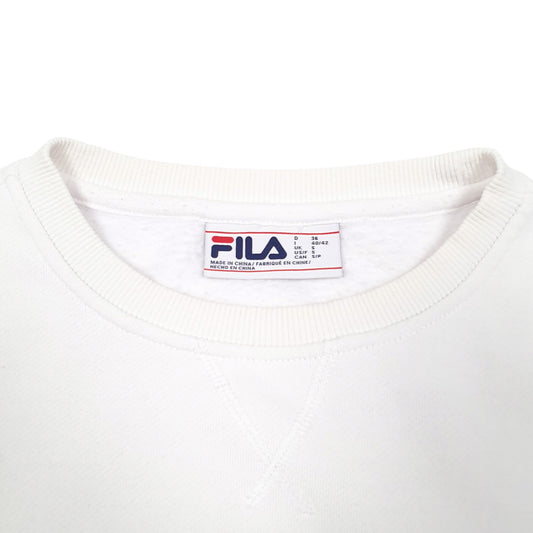 Mens White Fila Spellout Crewneck Jumper