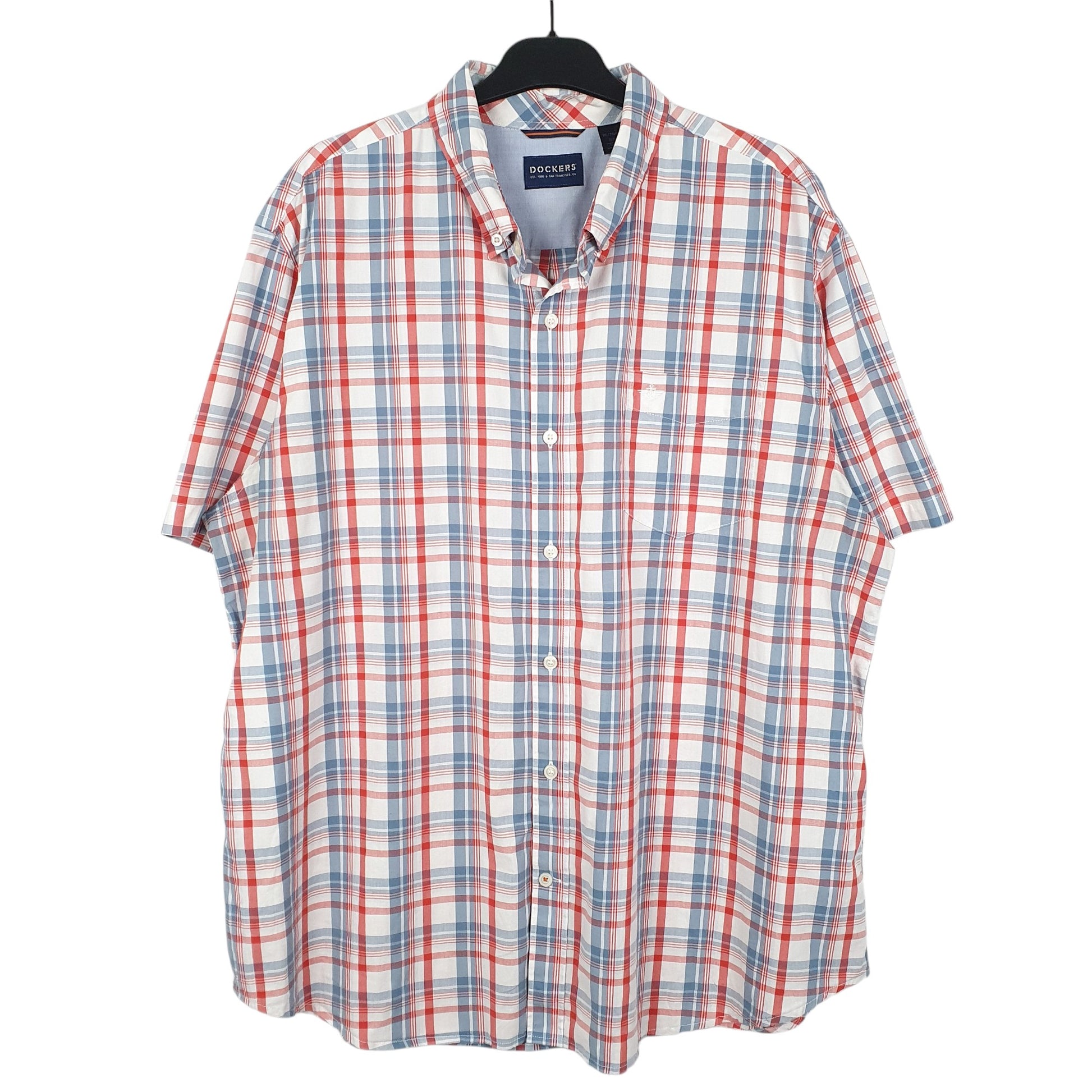 Mens White Dockers  Short Sleeve Shirt