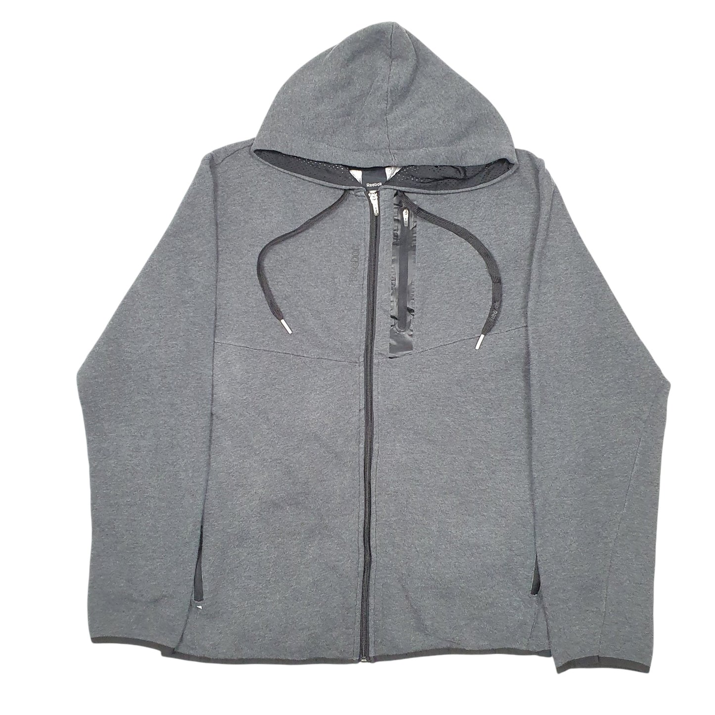 Mens Grey Reebok Hoodie Full Zip Jumper