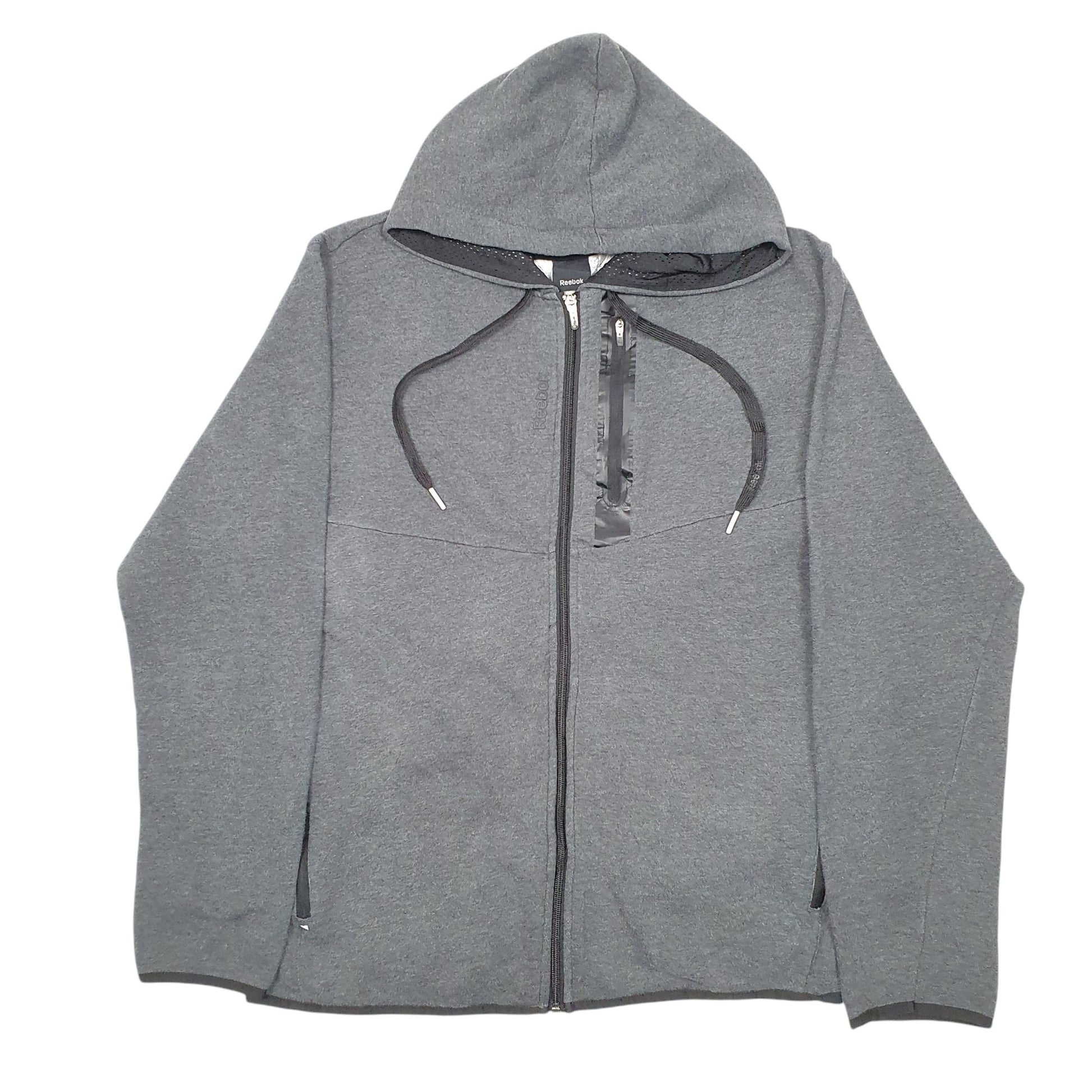 Mens Grey Reebok Hoodie Full Zip Jumper