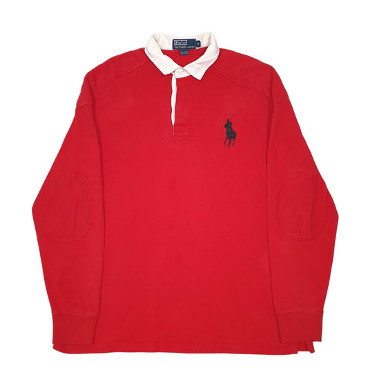 Mens Red Polo Ralph Lauren Rugby Crewneck Jumper