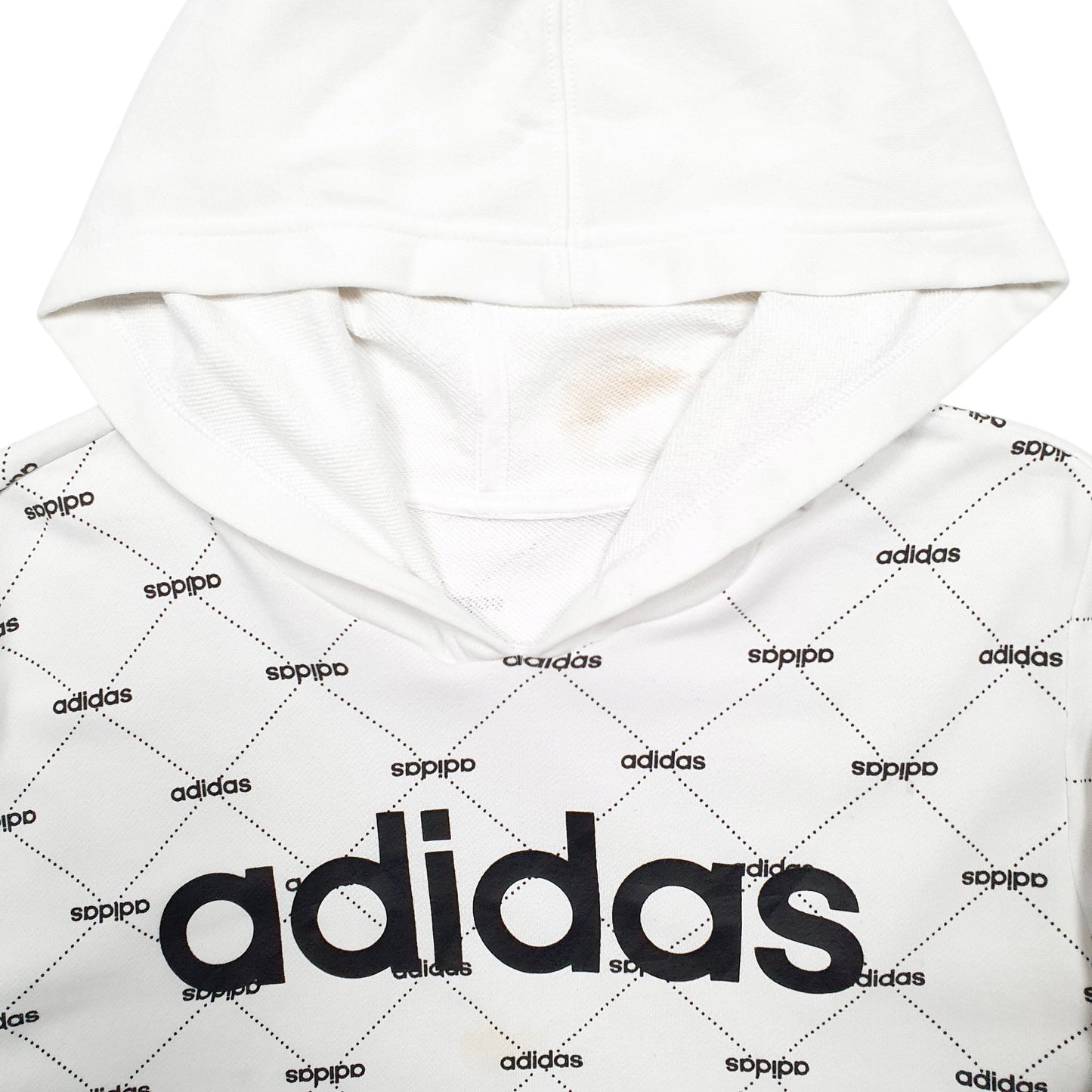 Womens White Adidas  Hoodie Jumper