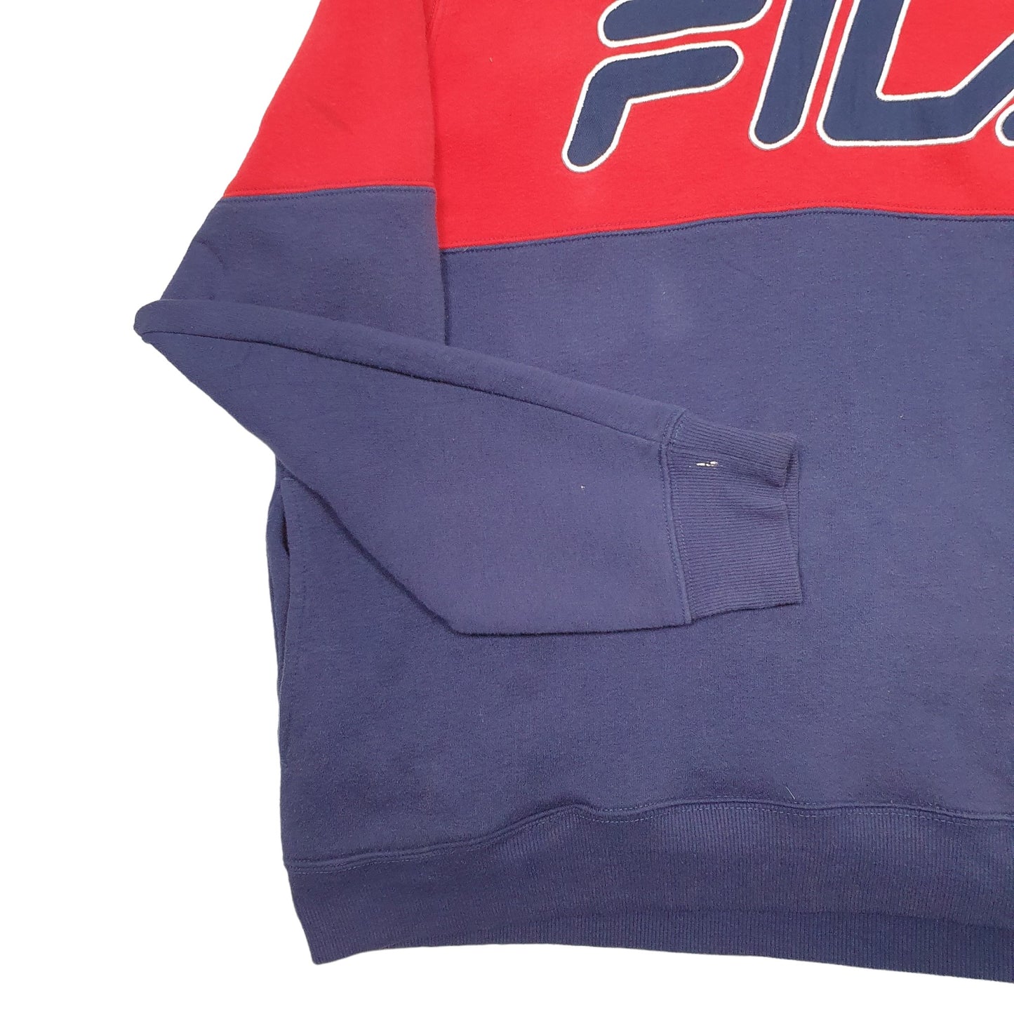Mens Navy Fila Spellout Hoodie Jumper
