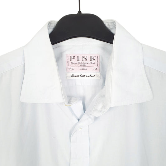 Mens Blue Pink London Long Sleeve Shirt