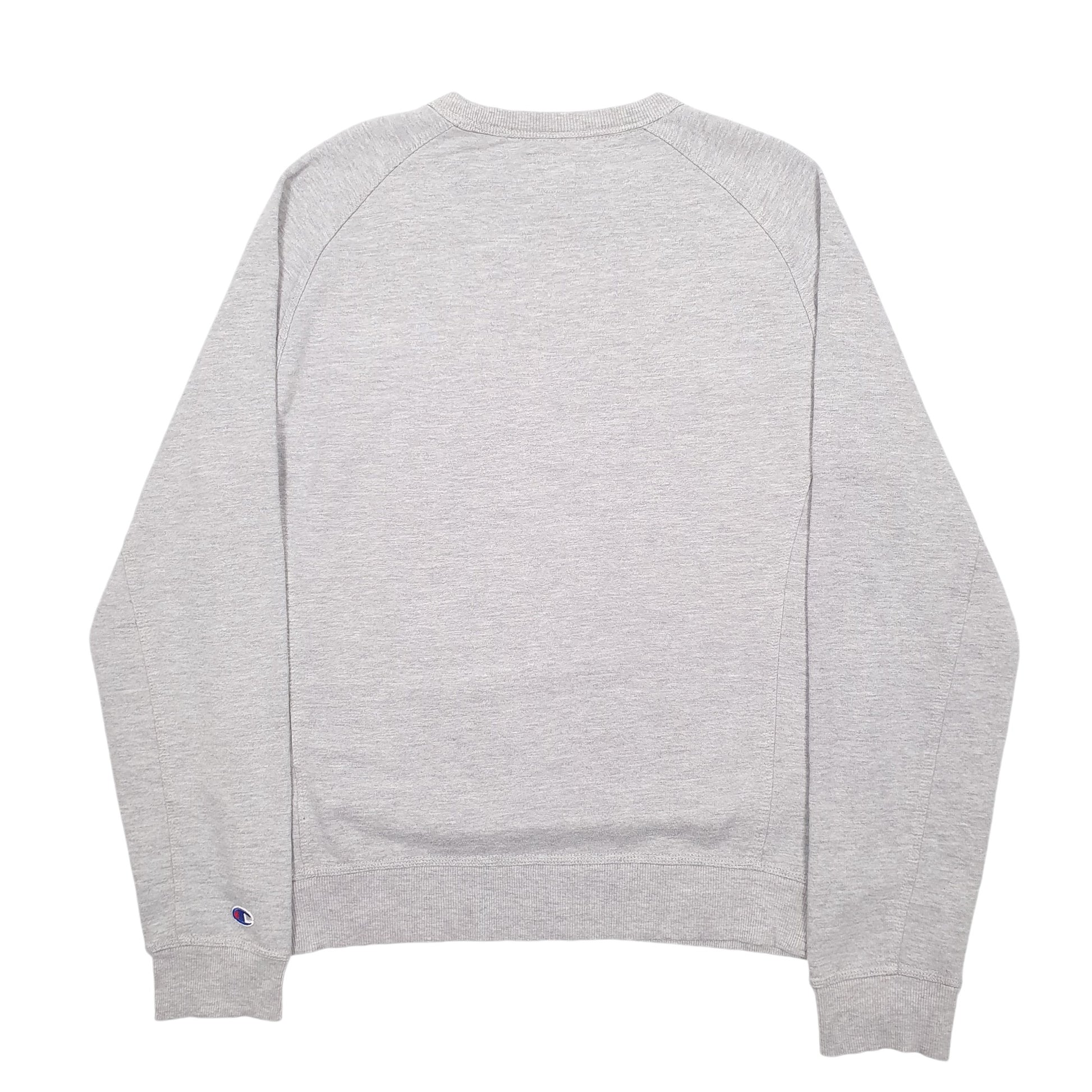 Mens Grey Champion Spellout Crewneck Jumper
