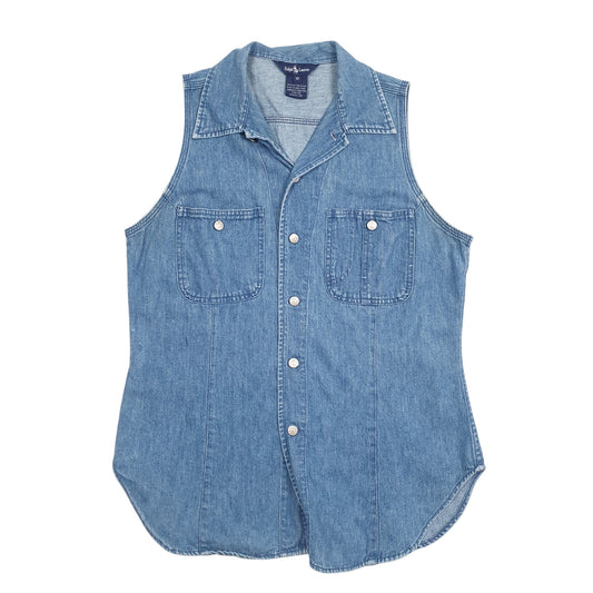 Womens Blue Ralph Lauren Denim Gilet Jumper