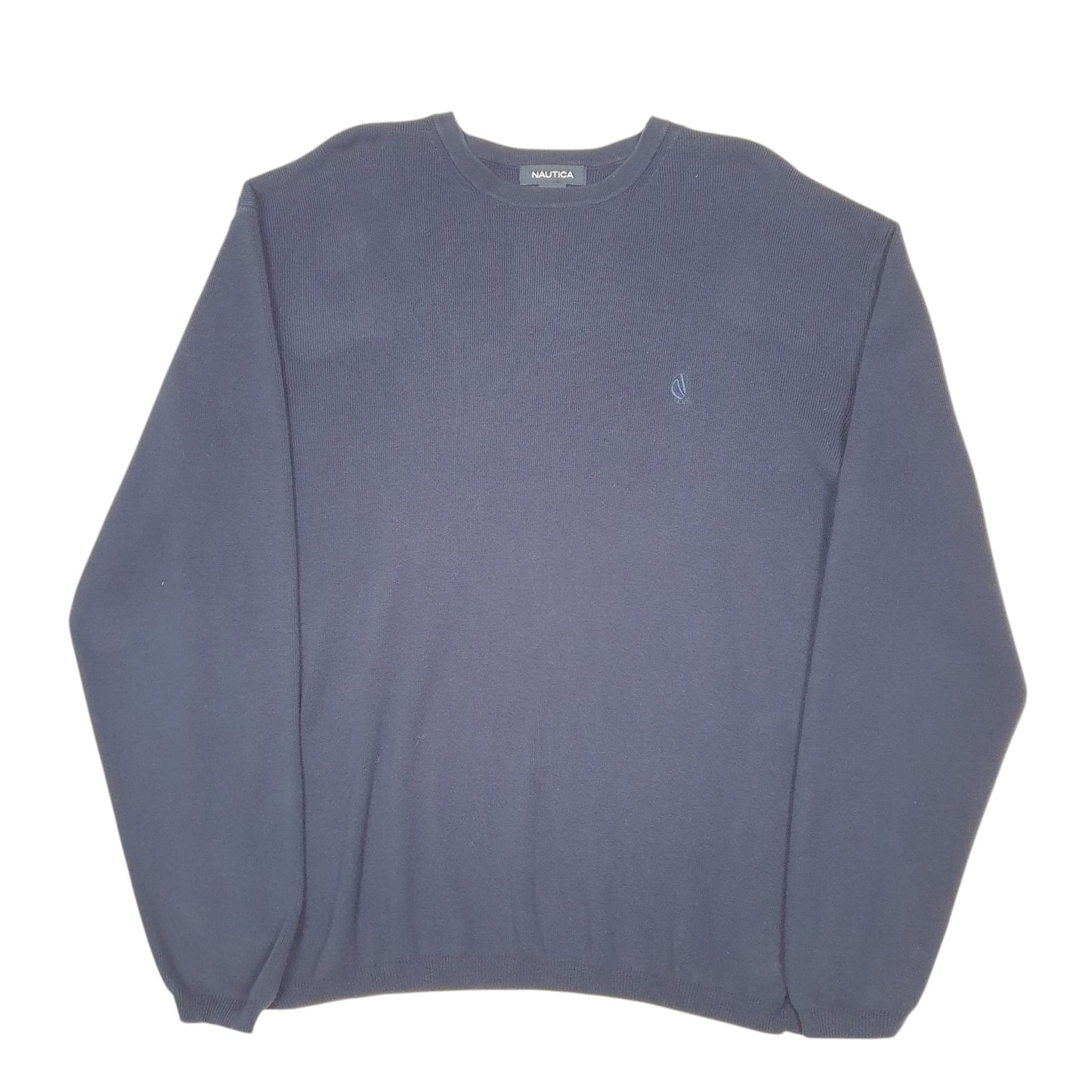 Mens Navy Nautica Knit Crewneck Jumper