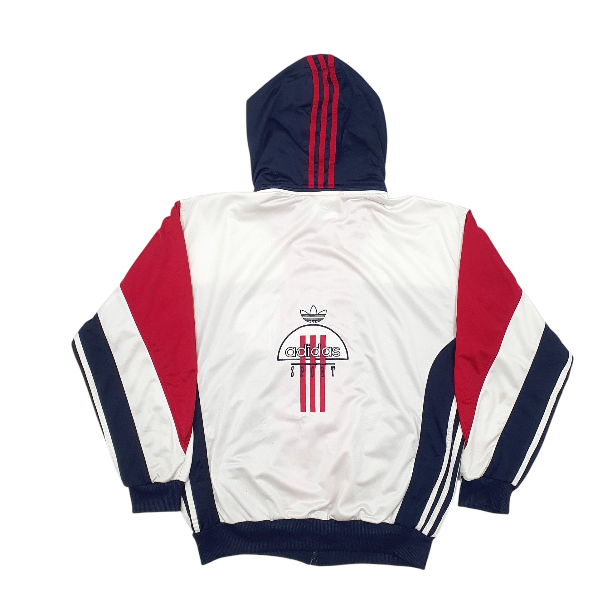 Mens Navy Adidas Vintage Spellout Full Zip Jumper