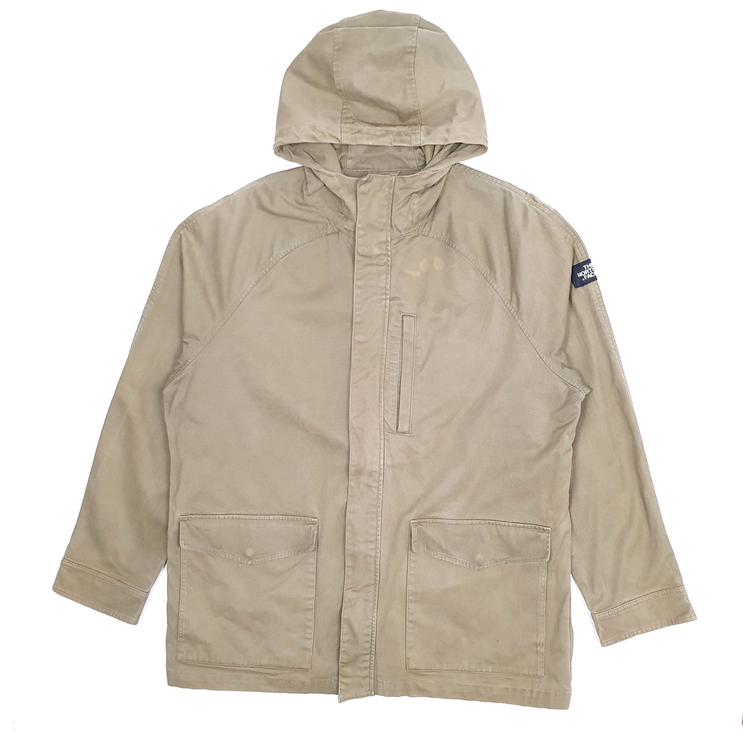 Mens Khaki The North Face Waxed Hooded Parka  Coat
