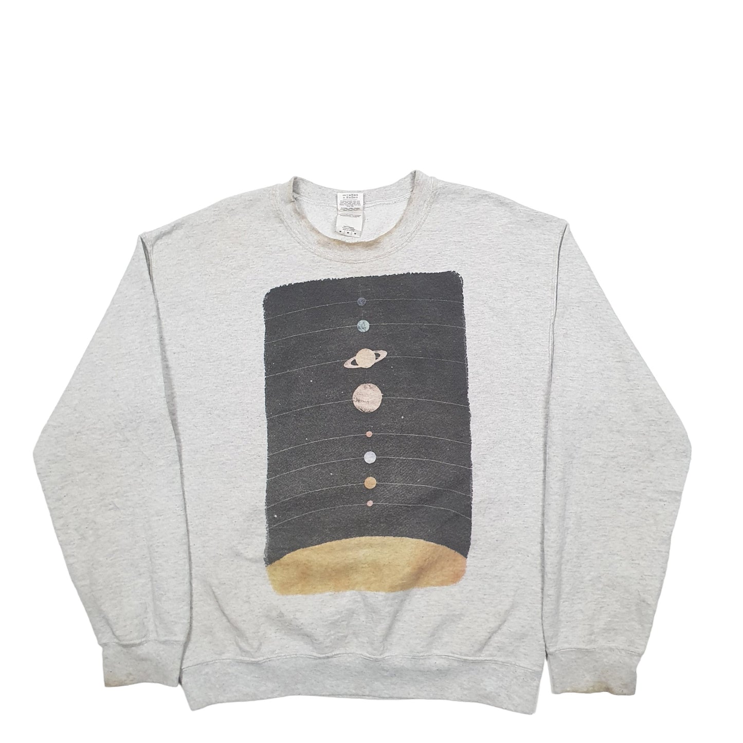 Mens Grey Gildan Planets Space Solar System Crewneck Jumper