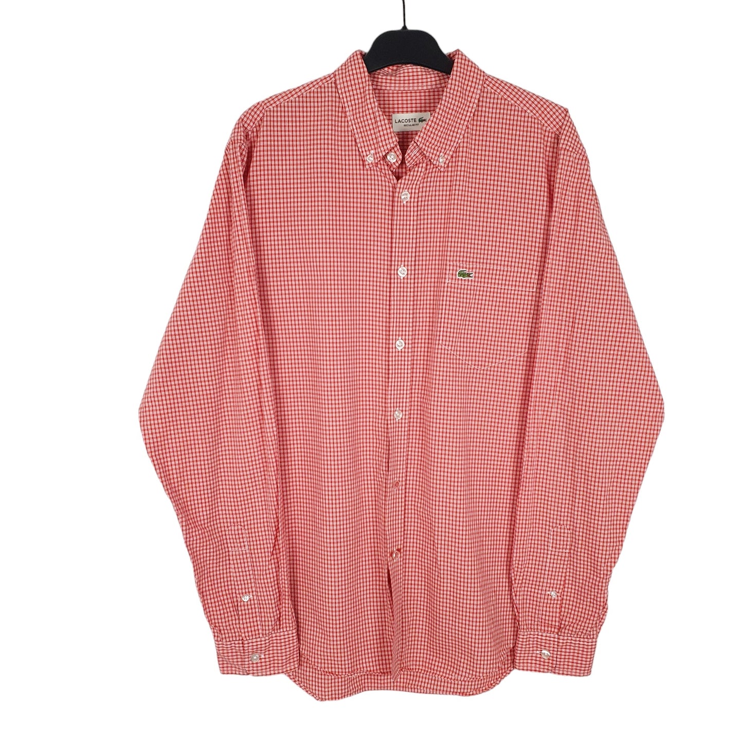 Mens Red Lacoste  Long Sleeve Shirt