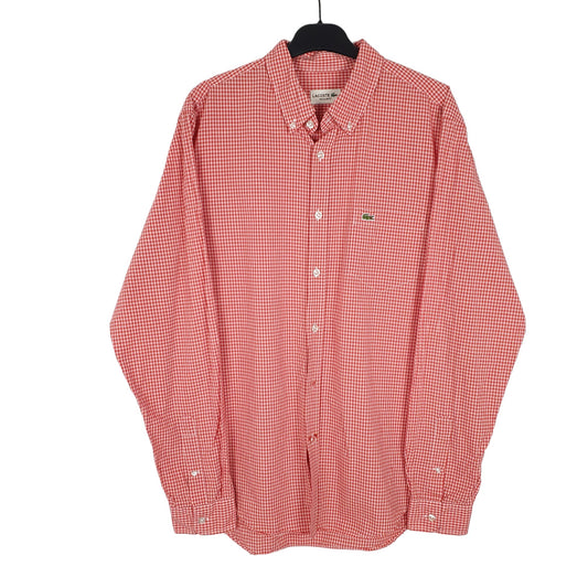 Mens Red Lacoste  Long Sleeve Shirt
