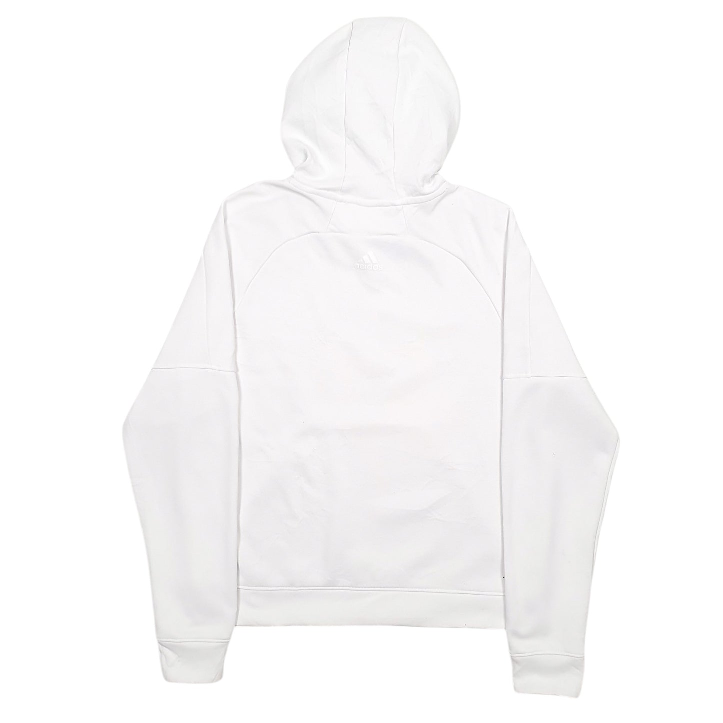 Womens White Adidas Spellout Climawarm Hoodie Jumper