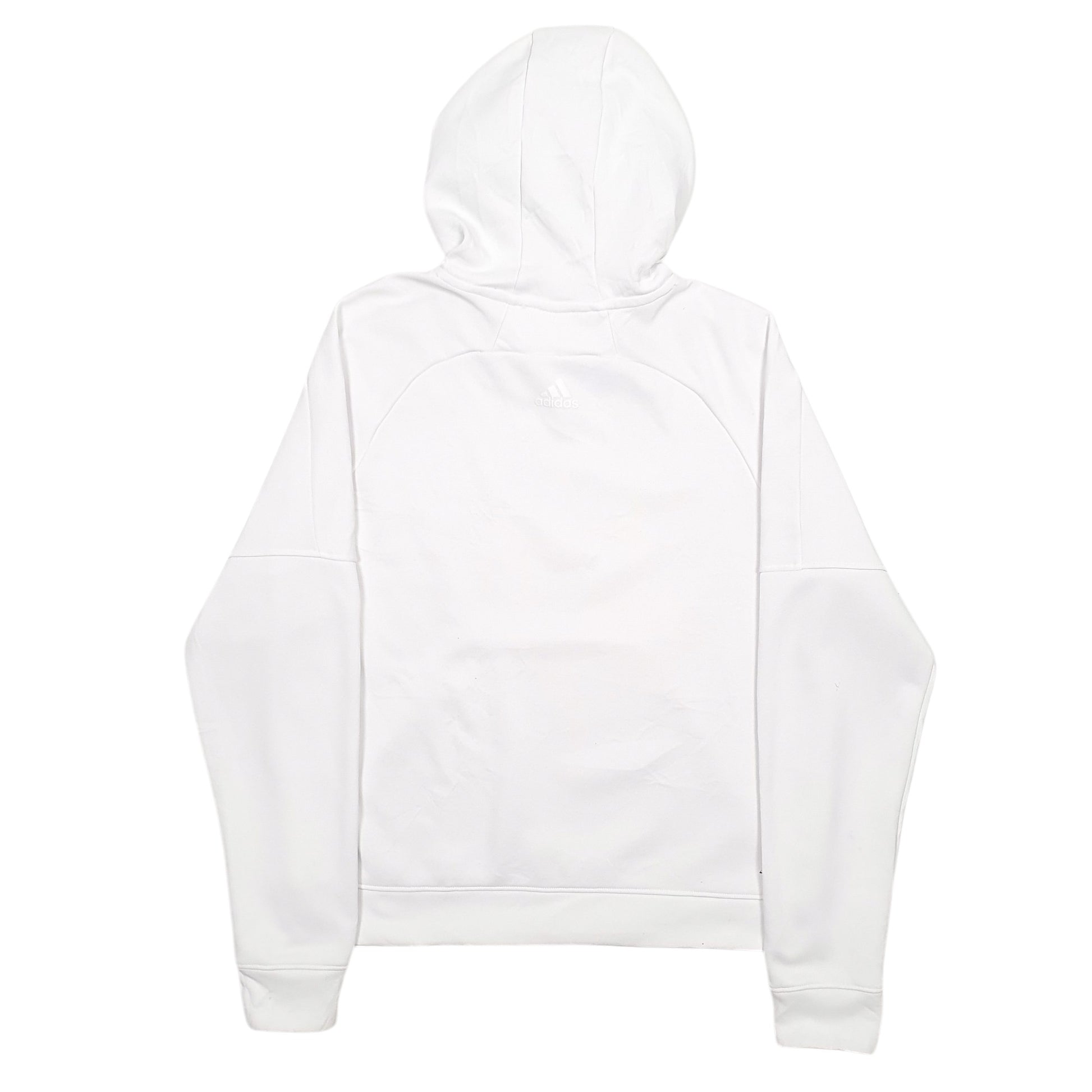 Womens White Adidas Spellout Climawarm Hoodie Jumper