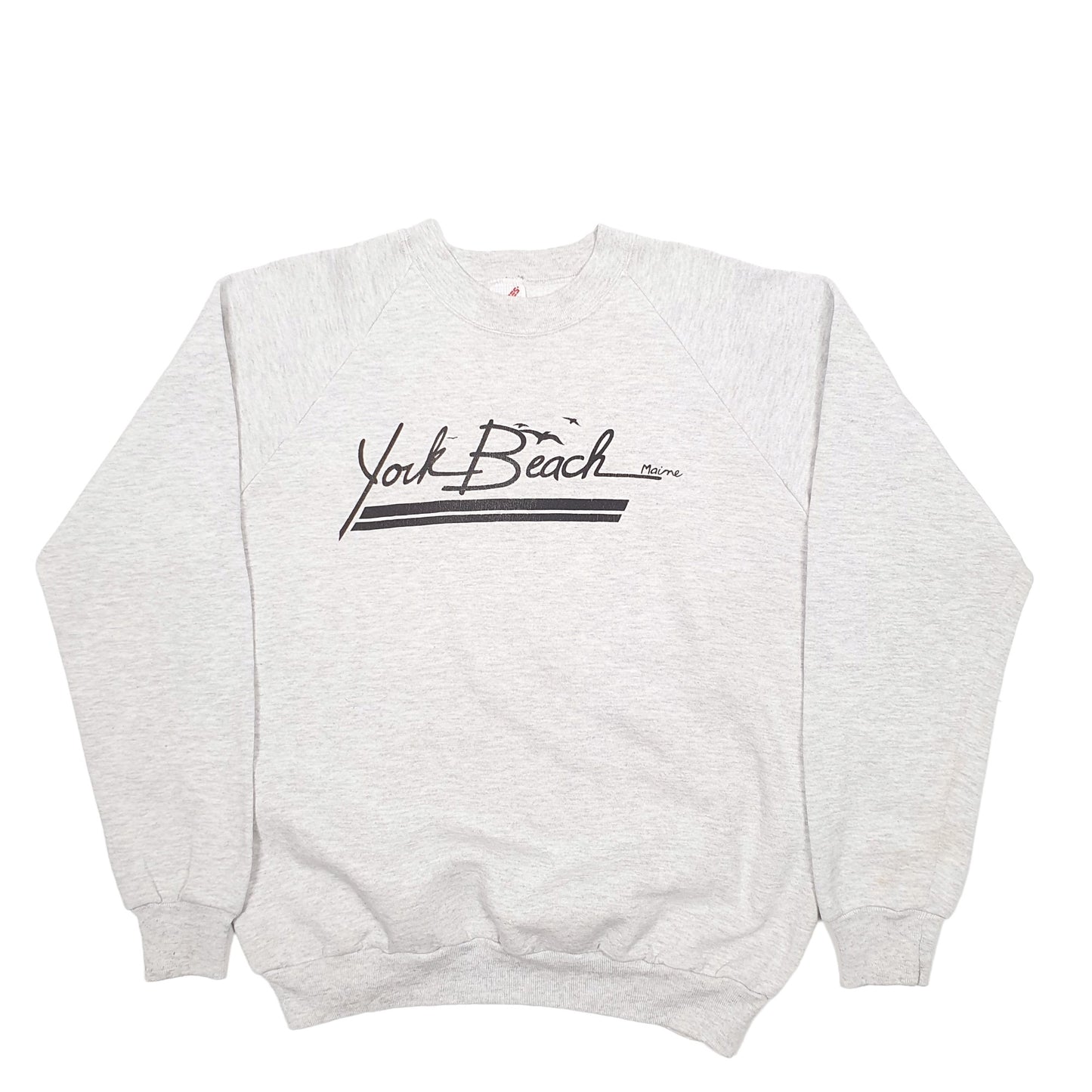 Mens Grey Jerzees Made In USA  Spellout Crewneck Jumper