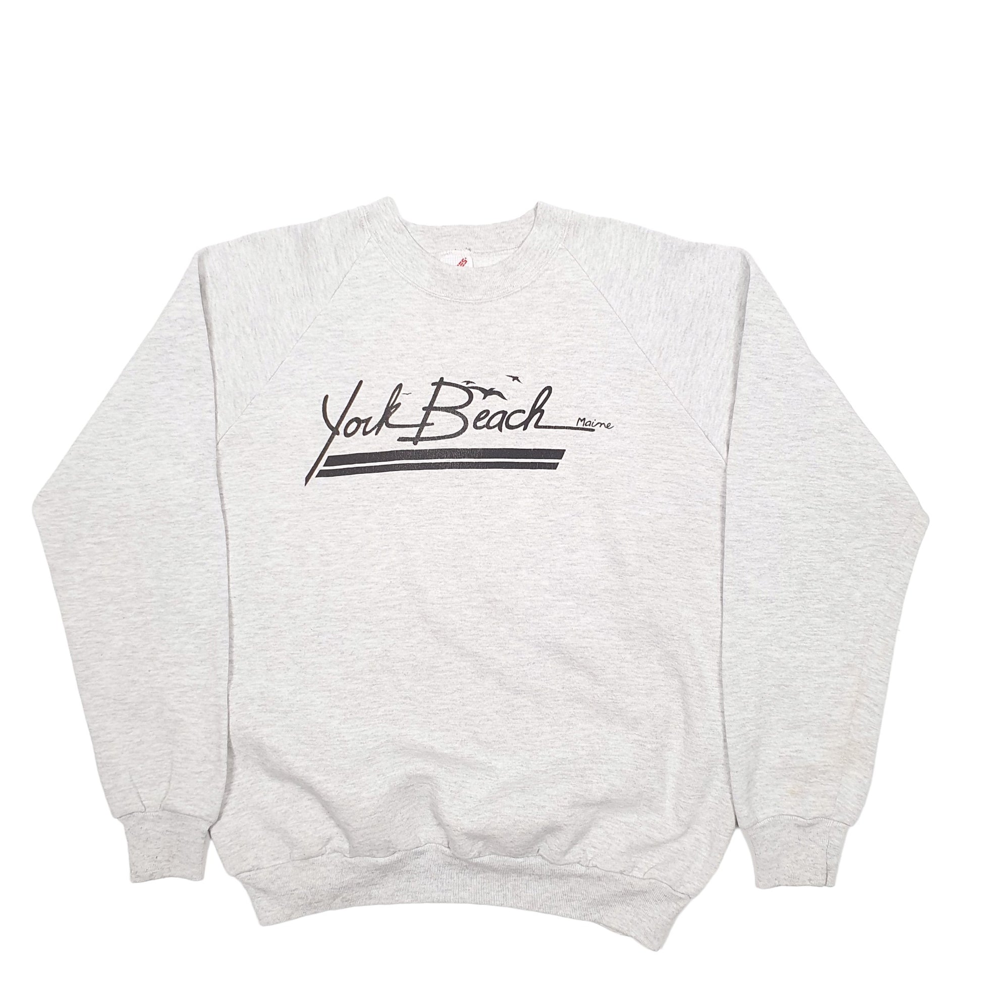 Mens Grey Jerzees Made In USA  Spellout Crewneck Jumper