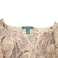 Womens Beige Lauren Ralph Lauren Top Leaves Blouse Smock Short Sleeve T Shirt