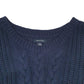 Mens Navy Nautica Cable Knit Knitwear Crewneck Jumper