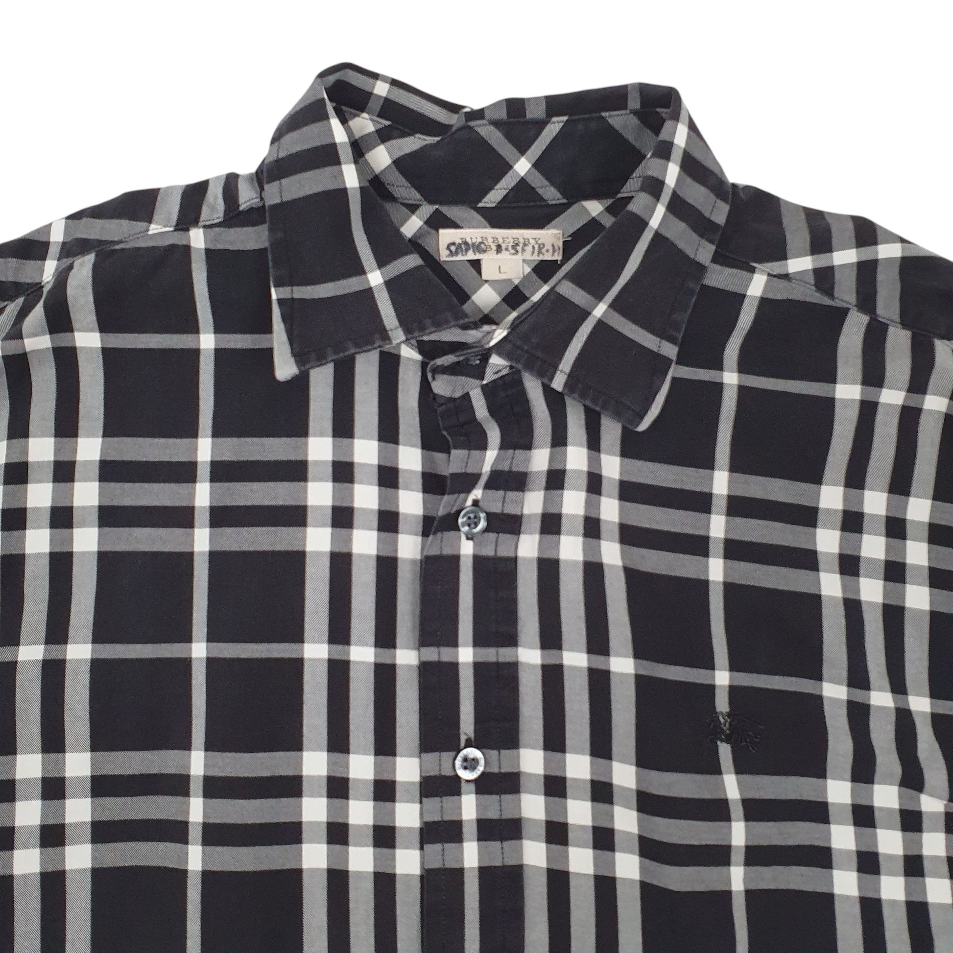 Mens Black Burberry  Long Sleeve Shirt