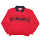 Womens Red Retro Action Vintage Scottie Dogs Tartan Festive Quarter Zip Jumper