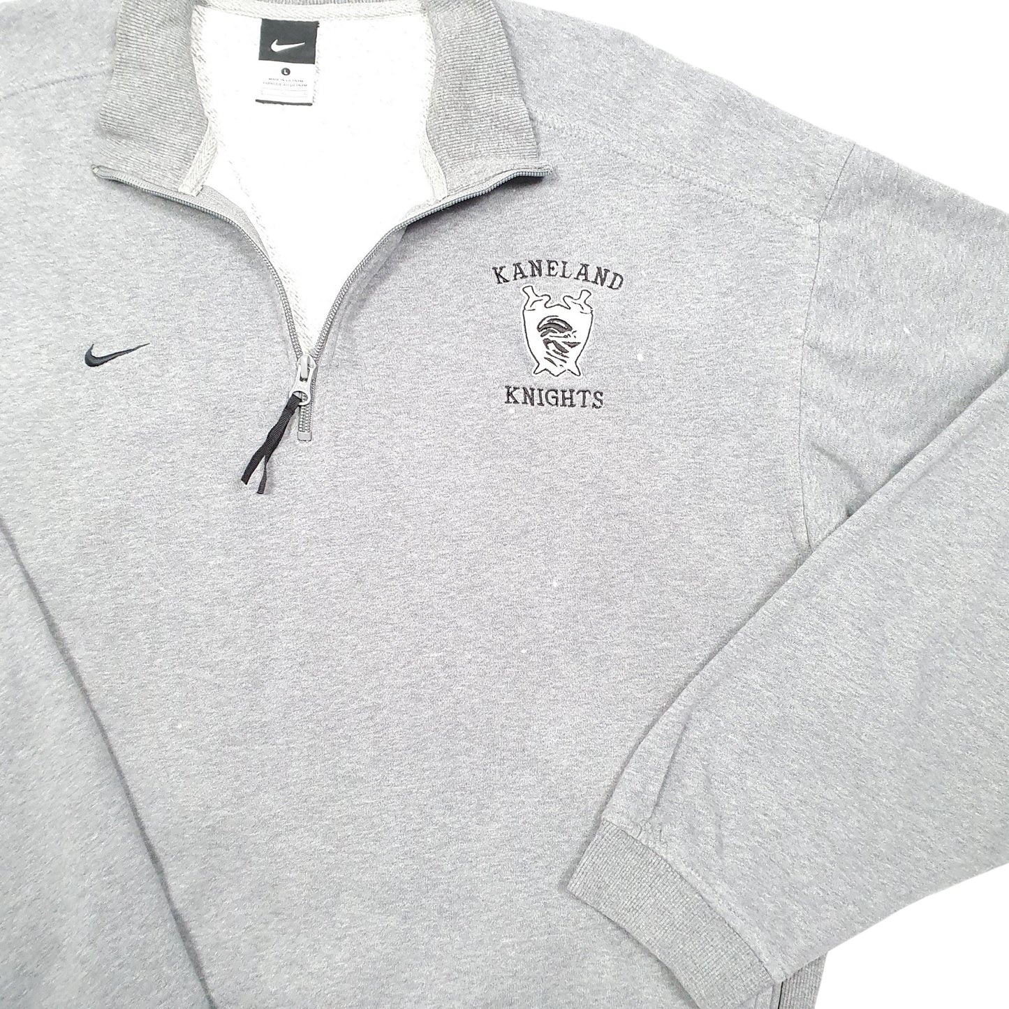 Mens Grey Nike Kaneland Knights Football USA Quarter Zip Jumper