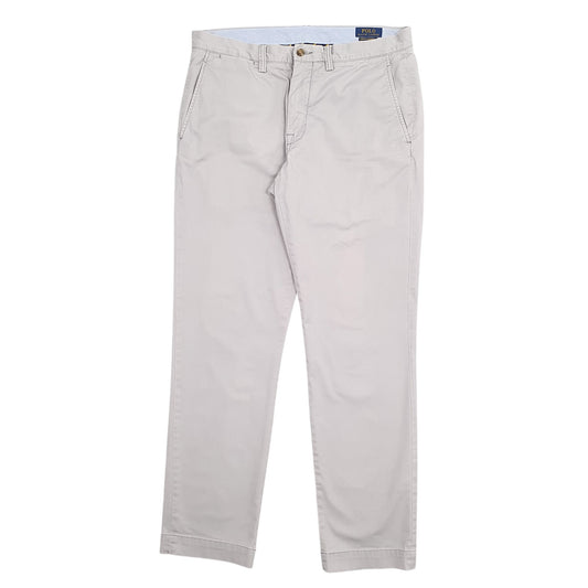 Mens Grey Polo Ralph Lauren Stretch Fit Vintage 2000's Chino Trousers