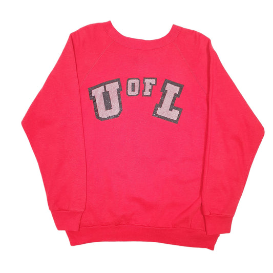 Mens Red Unbranded Vintage University Of Louisianna USA Raglan Richard Crewneck Jumper