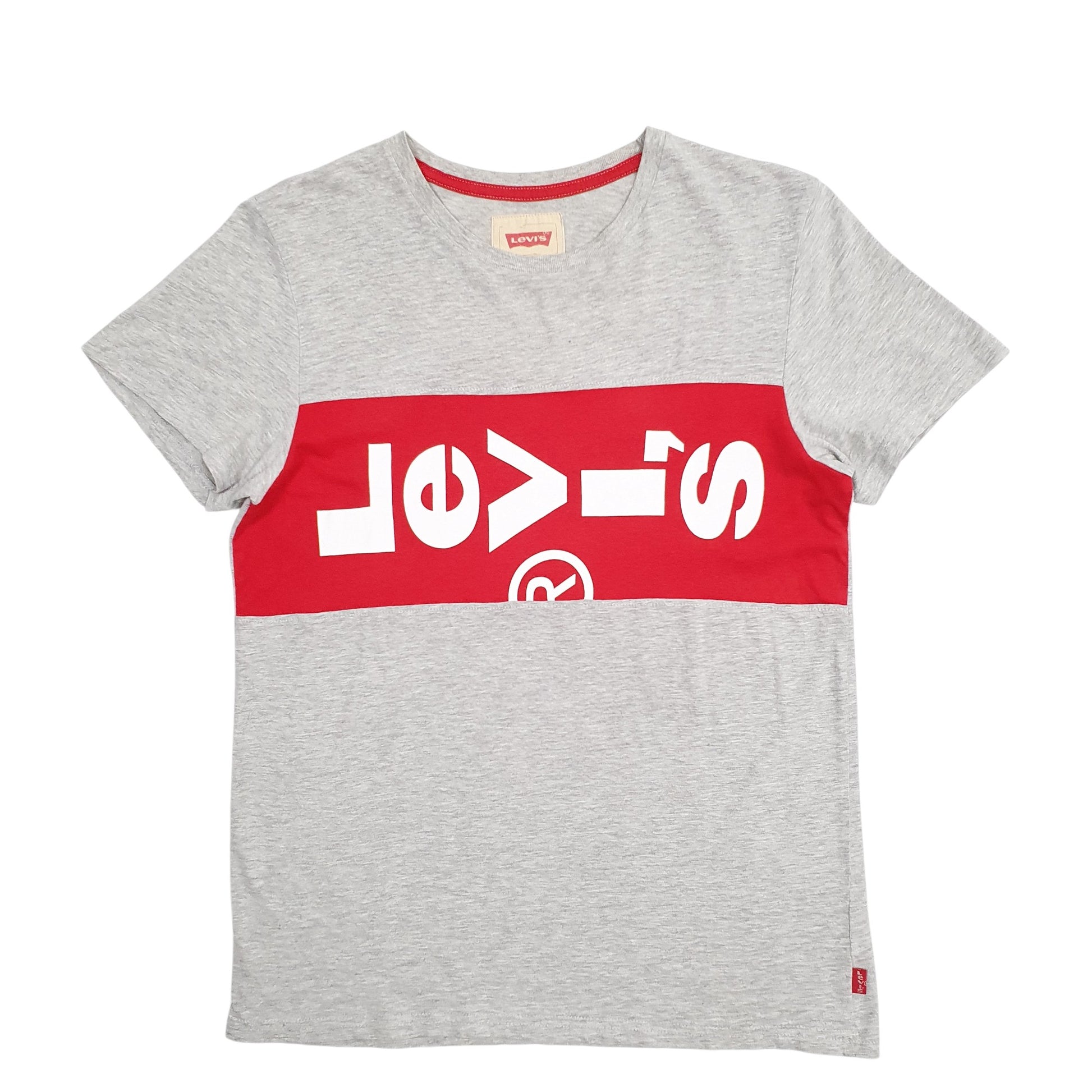 Womens Grey Levis Spellout Short Sleeve T Shirt