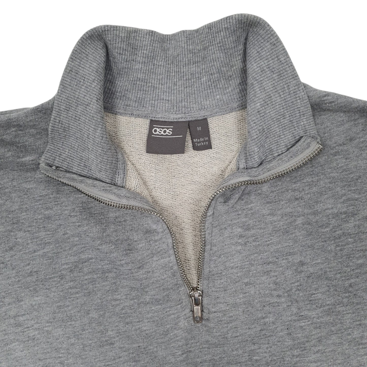 Mens Grey Asos  Quarter Zip Jumper