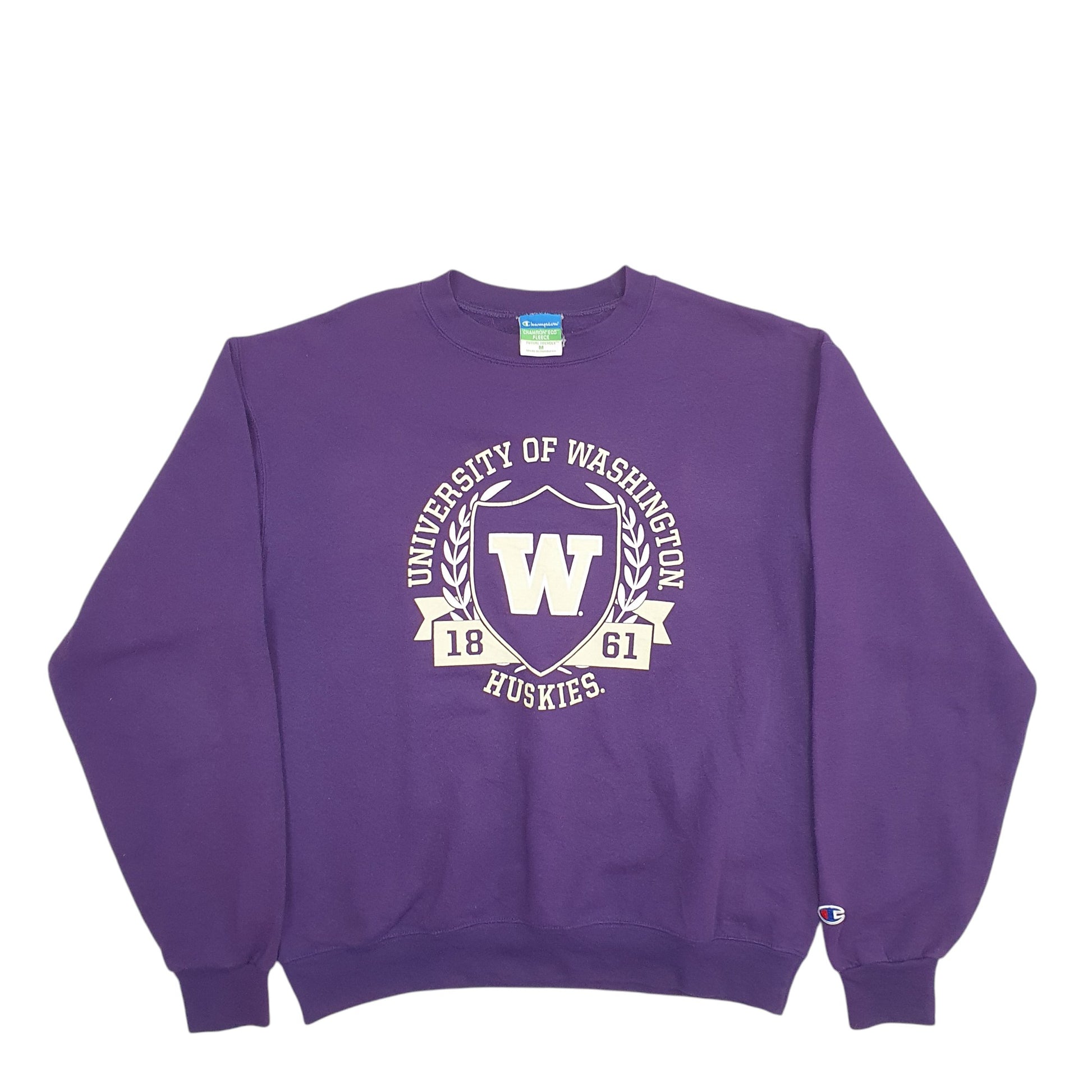 Womens Purple Champion University Of Washington Spellout Crewneck Jumper